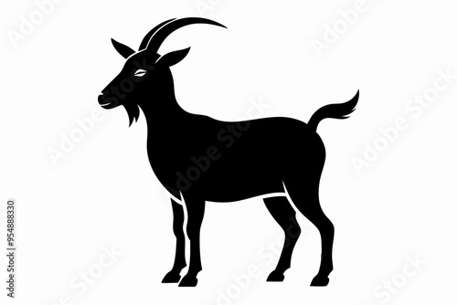 goat silhouette, dairy goat vector silhouette, baby goat silhouette