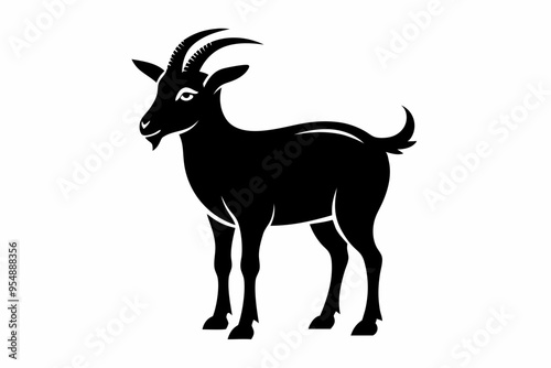 goat silhouette, dairy goat vector silhouette, baby goat silhouette