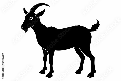 goat silhouette, dairy goat vector silhouette, baby goat silhouette