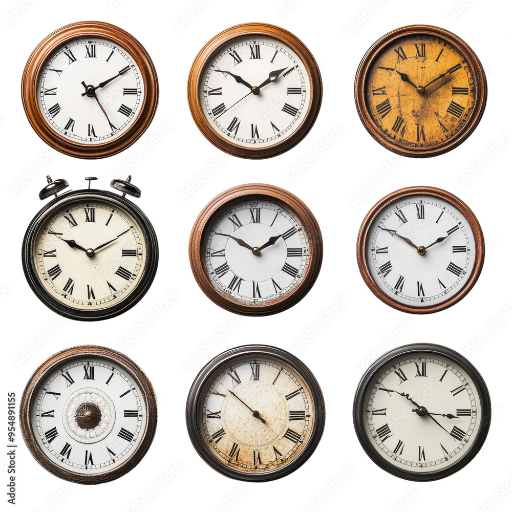 Wall clocks on transparent background Wall clocks on transparent background
