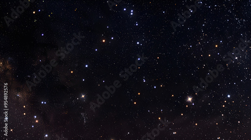 The constellation of Eridanus flowing through a starry sky. photo