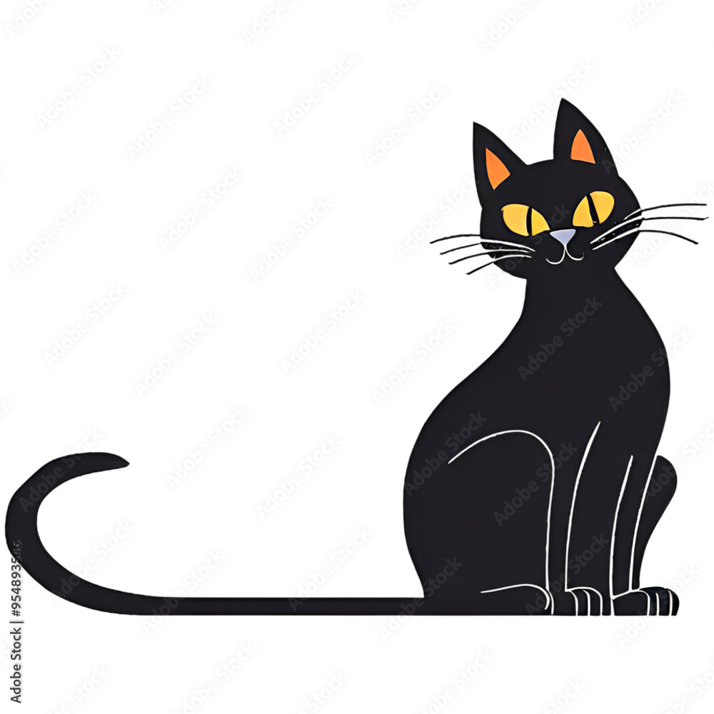 Fototapeta premium black cat isolated