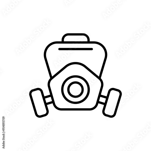 Respirator mask outline icons, minimalist vector illustration ,simple transparent graphic element .Isolated on white background photo