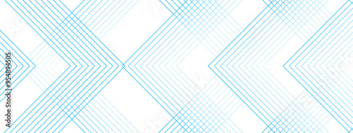 White and blue modern minimalistic geometric pattern background with tech lines. Architecture concept with digital geometric connection blue lines. blueprint background& bright lines.