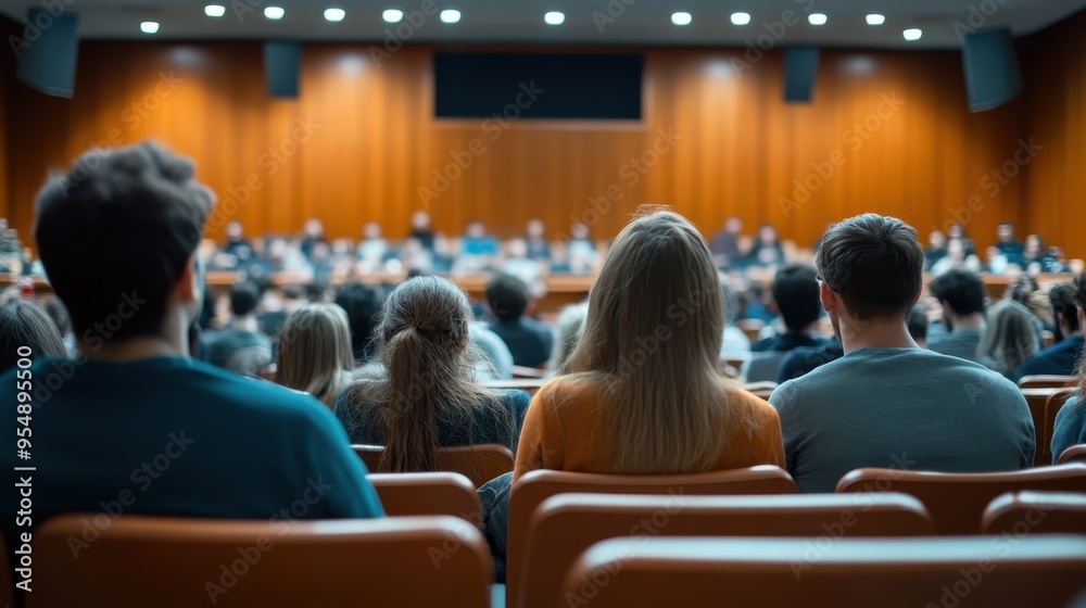 Audience in a Lecture Hall, Students Attending a Seminar Audience in a Lecture Hall, Students Attending a Seminar
