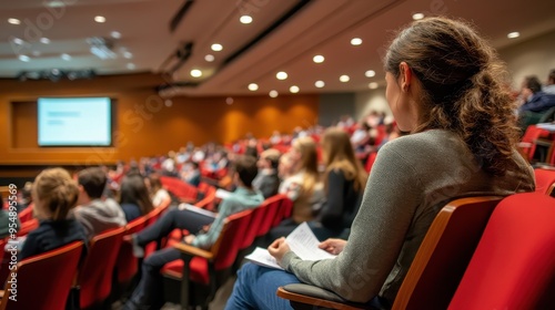 Wallpaper Mural Audience at a Conference or Seminar in a Lecture Hall Torontodigital.ca