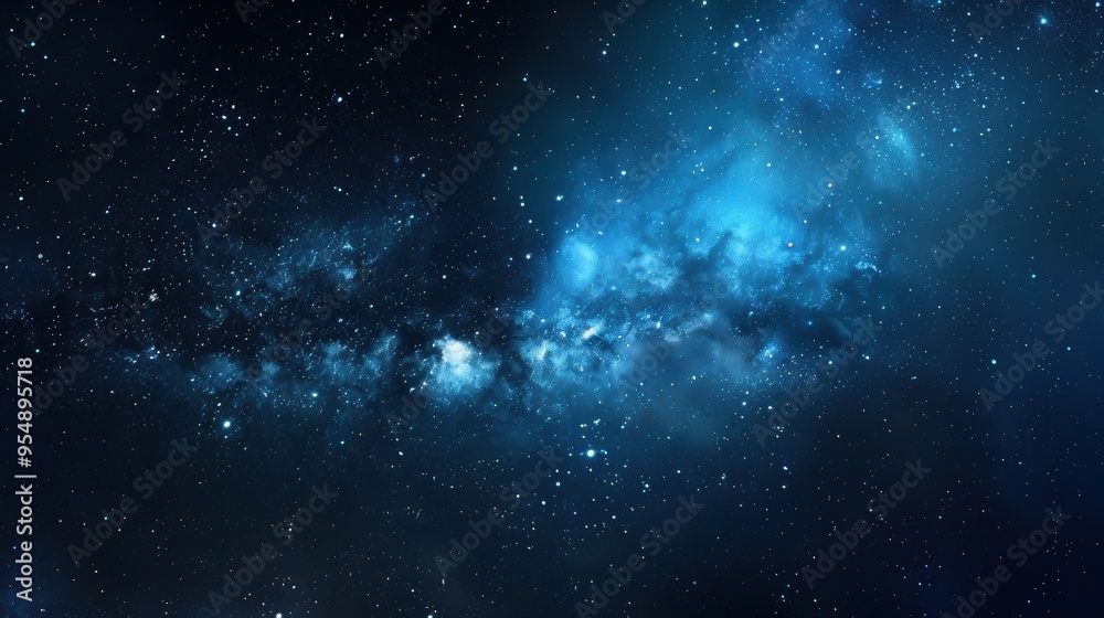 Obraz premium Blue background, sky full of stars, milky way, beautiful