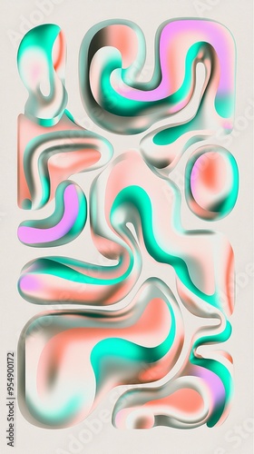 An abstract artwork featuring vibrant gradients in soothing hues ideal for mobile backgrounds and social media aesthetics