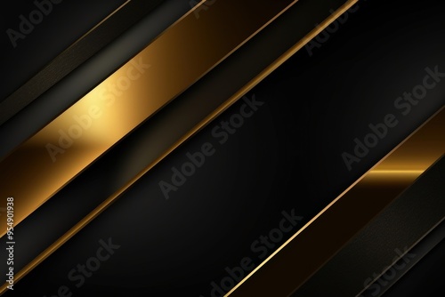 Abstract Diagonal Black and Gold Background