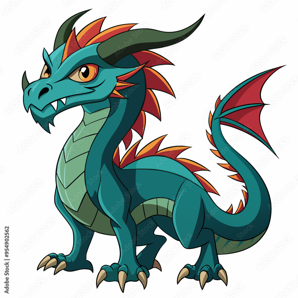 cartoon vector illustration of dragon cartoon vector illustration of dragon