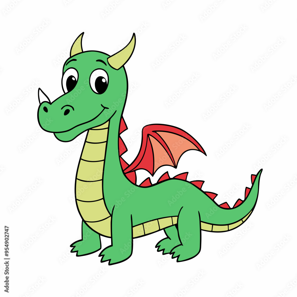 cartoon vector illustration of dragon cartoon vector illustration of dragon