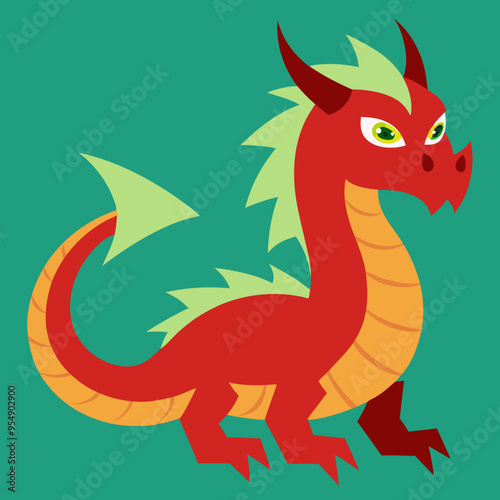 cartoon vector illustration of dragon