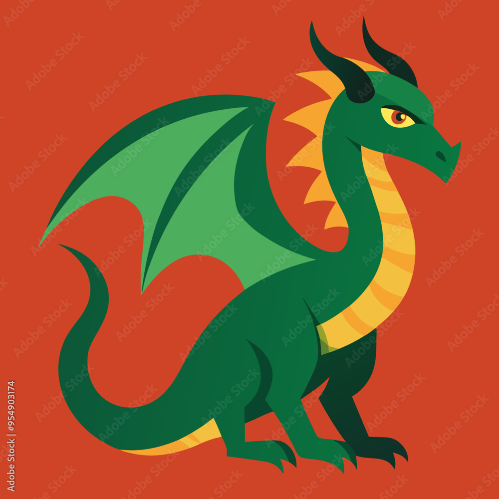 Fototapeta premium cartoon vector illustration of dragon