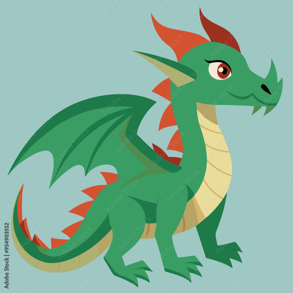 Obraz premium cartoon vector illustration of dragon