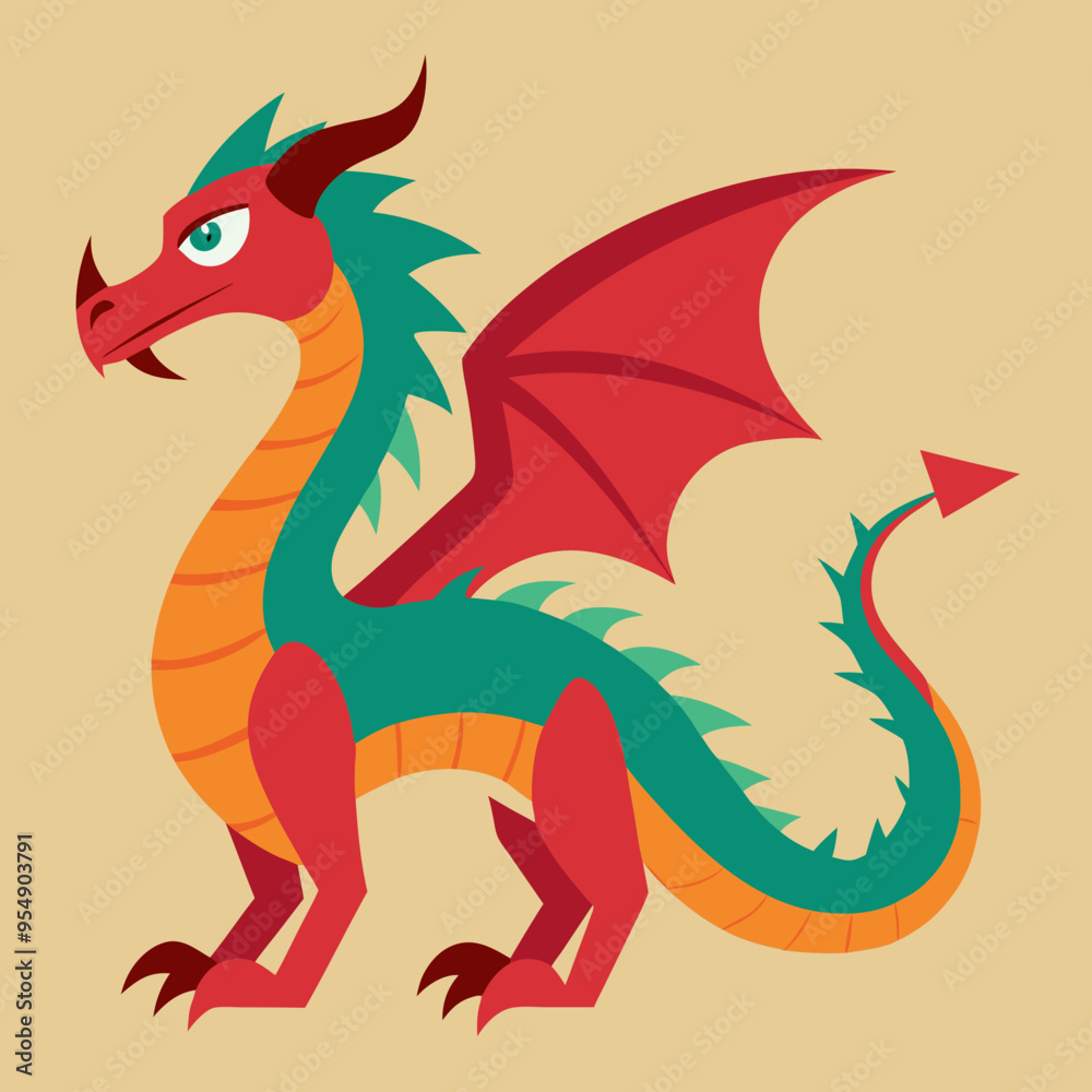 cartoon vector illustration of dragon cartoon vector illustration of dragon