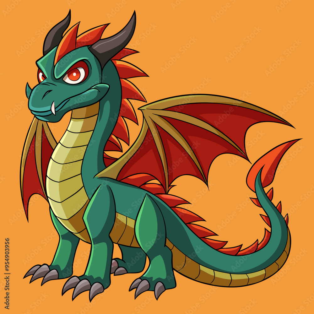 cartoon vector illustration of dragon cartoon vector illustration of dragon