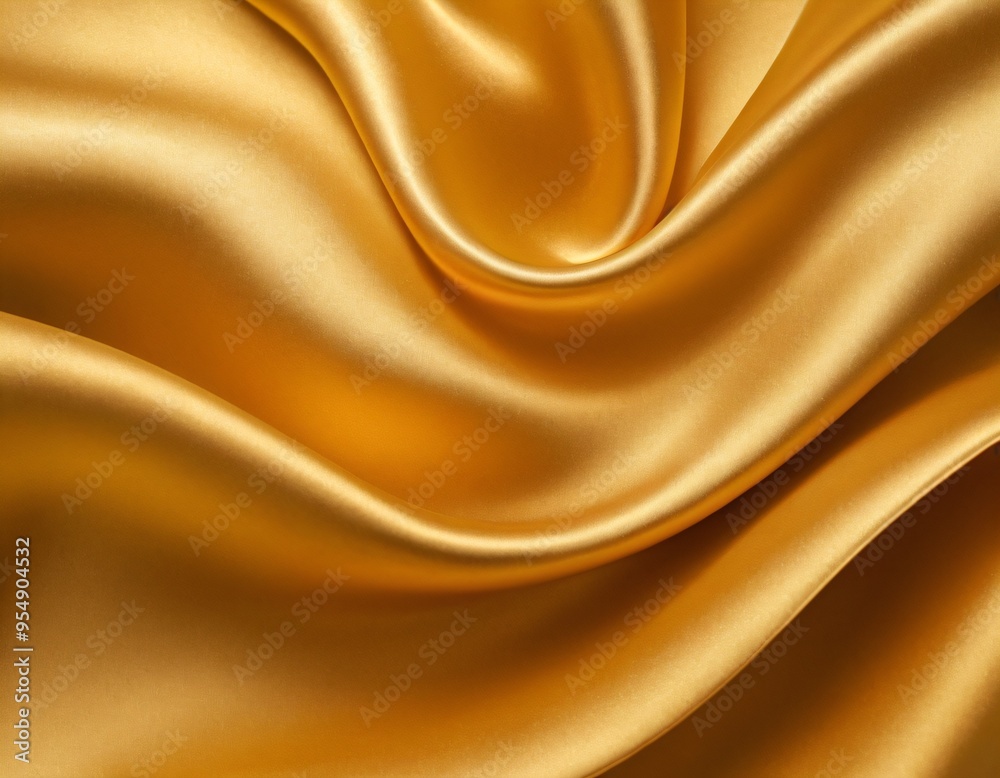 Fototapeta premium Abstract gold gradient background. Minimalistic subtle wavy golden silk texture. 3D vector illustration. Ai generated image