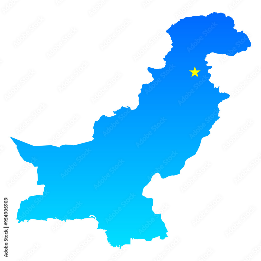 Map of Pakistan with its capital Islamabad in professional blue style Map of Pakistan with its capital Islamabad in professional blue style