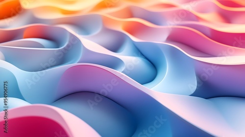 Wallpaper Mural Smooth Gradient Transition of Vibrant Tertiary Color Digital Artwork Torontodigital.ca