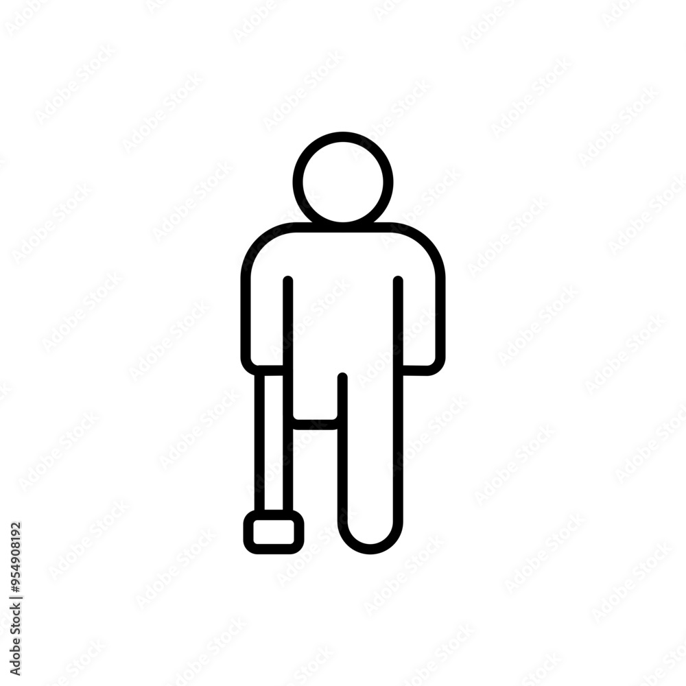 Disabled people outline icons, minimalist vector illustration ,simple transparent graphic element .Isolated on white background Disabled people outline icons, minimalist vector illustration ,simple transparent graphic element .Isolated on white background