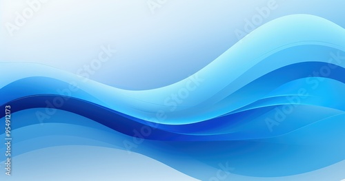 A smooth gradient of blue waves creates a calming and modern design, suitable for backgrounds or graphic elements.