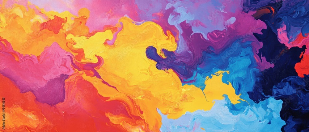 Vibrant abstract art featuring flowing colors of pink, yellow, blue, and orange that evoke creativity and inspiration. Vibrant abstract art featuring flowing colors of pink, yellow, blue, and orange that evoke creativity and inspiration.