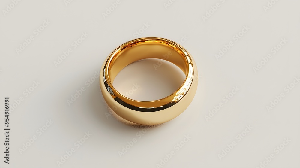 Gold Ring on White Background. Gold Ring on White Background.