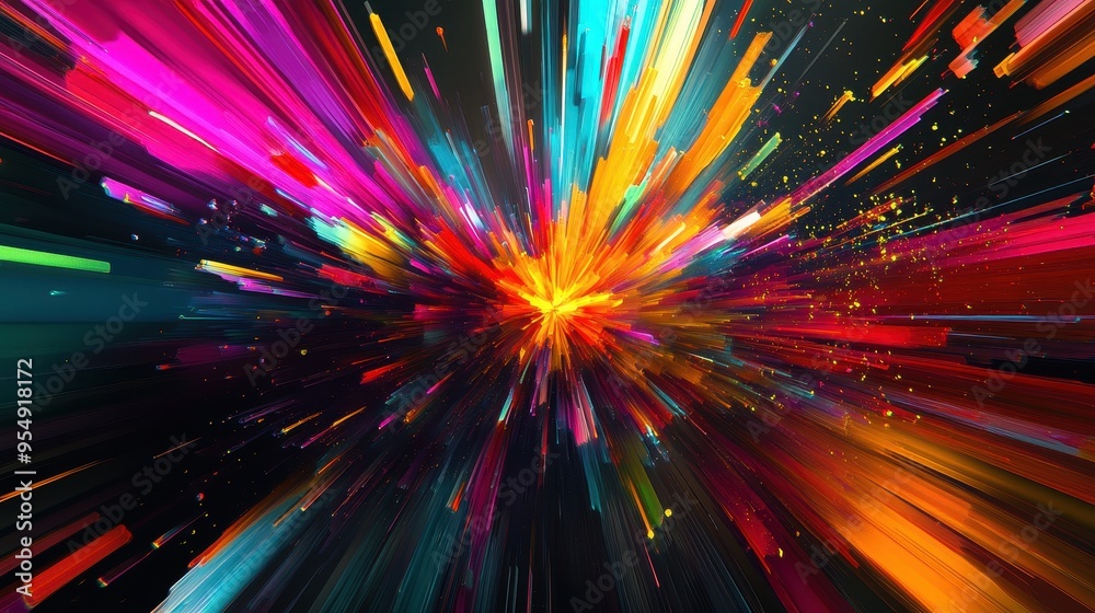Abstract Background with Colorful Lines and Sparks Abstract Background with Colorful Lines and Sparks