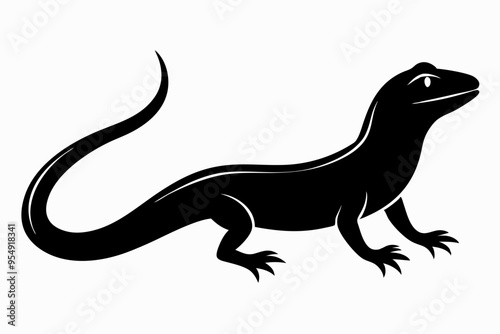 Lizard vector silhouette illustration, lizard icon