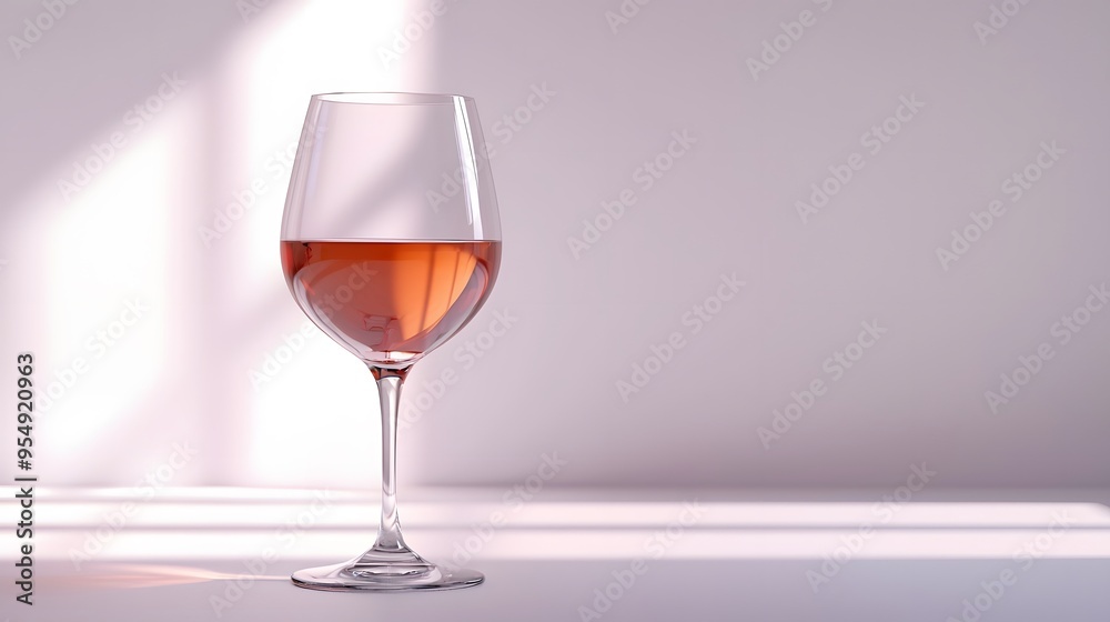 Glass of Rose Wine in Sunlight. Glass of Rose Wine in Sunlight.