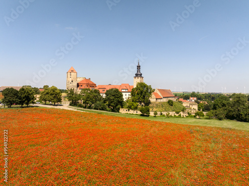 Querfurt Castle at the golden hour in Germany
