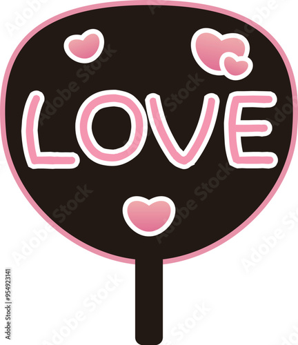 推し活のための可愛いうちわ「LOVE」