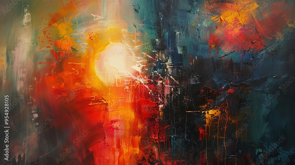 Naklejka premium Painting pattern wallpaper