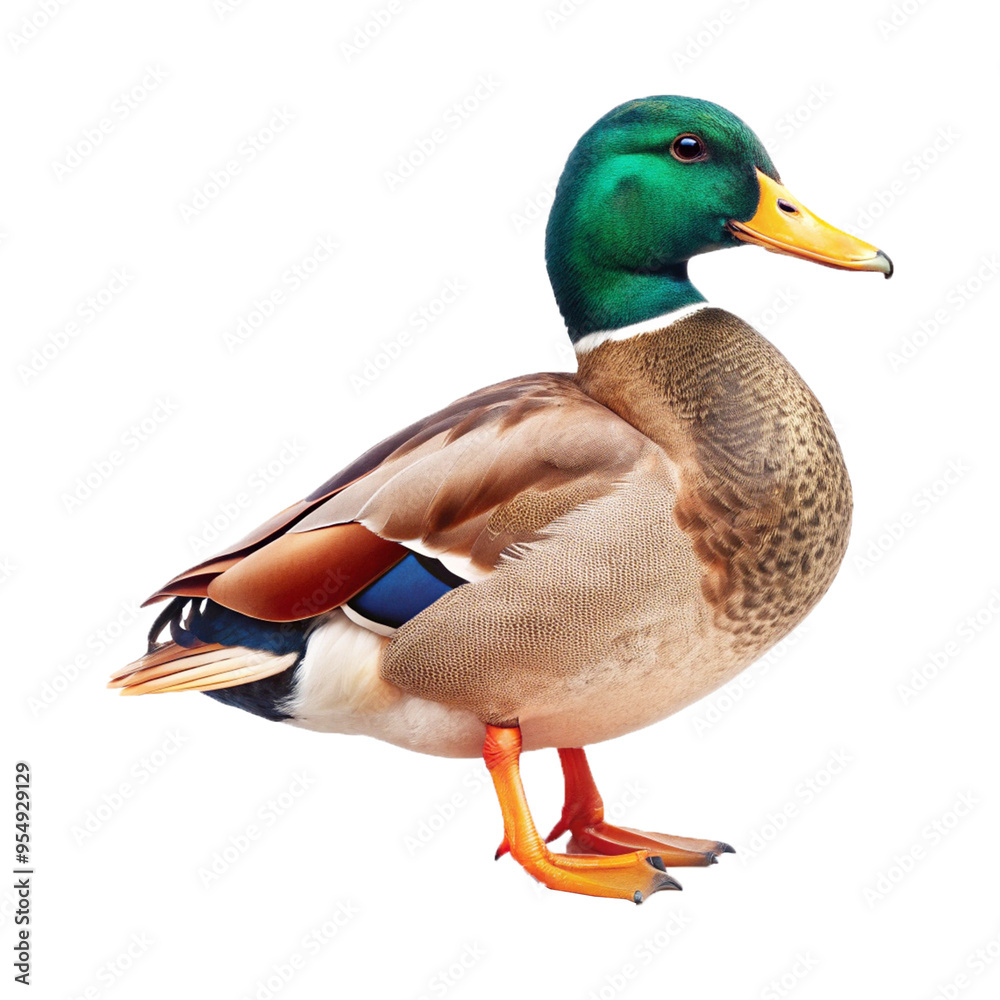 Obraz premium mallard duck isolated on white background