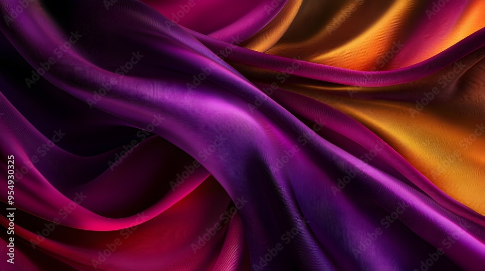 An abstract composition of vibrant colors and shapes, capturing the fluidity and elegance of silk fabric in motion An abstract composition of vibrant colors and shapes, capturing the fluidity and elegance of silk fabric in motion