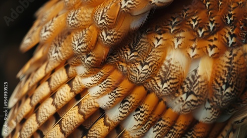 Owl feather pattern wallpaper