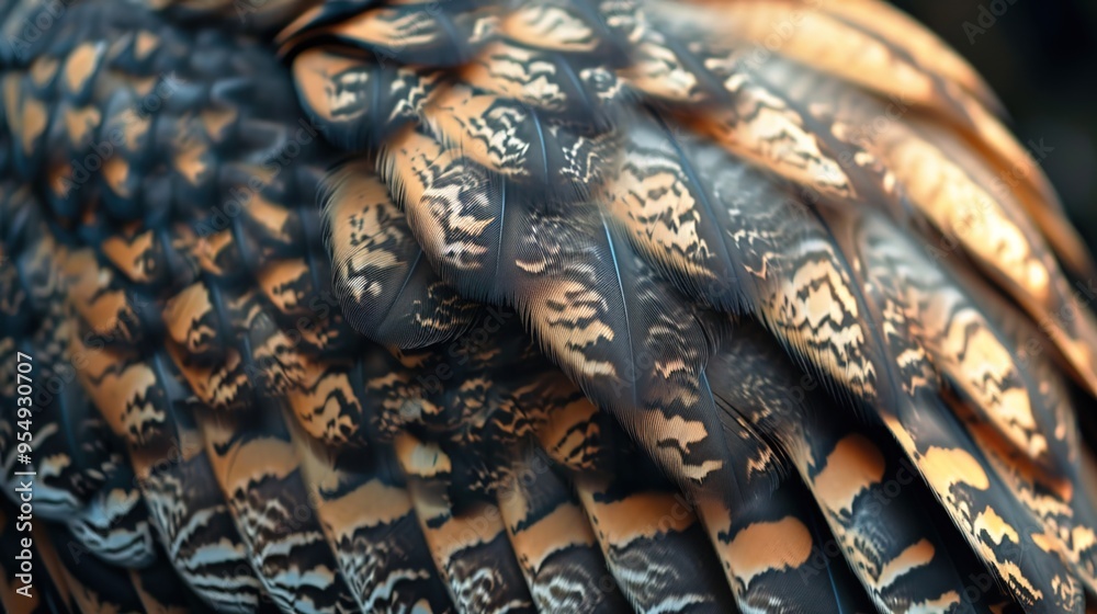 Owl feather pattern wallpaper