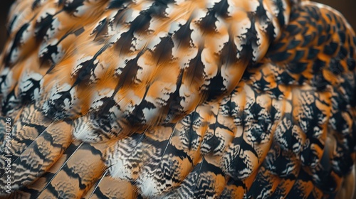 Owl feather pattern wallpaper