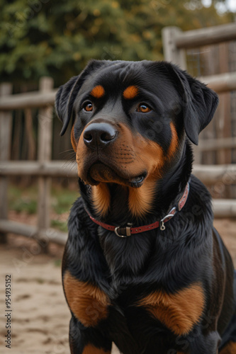 curious rottweiler