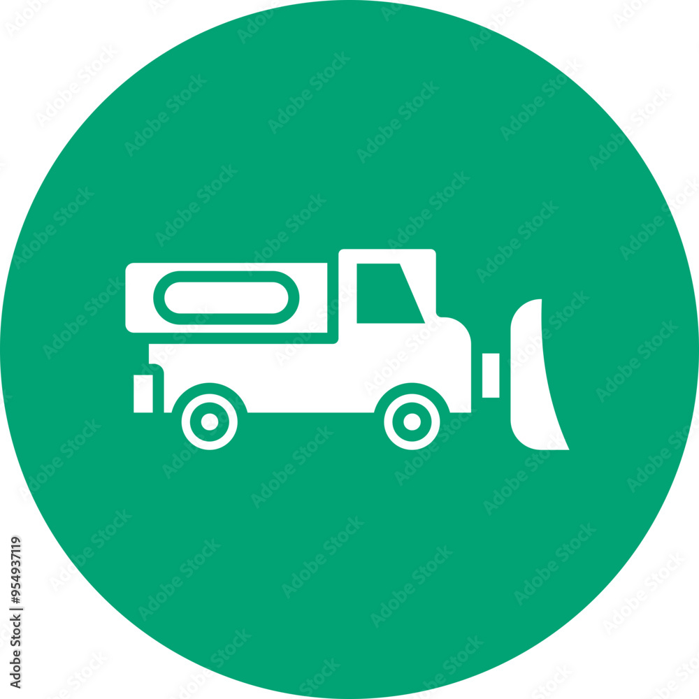 Snow Plow glyph circle icon