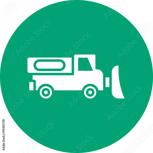 Snow Plow glyph circle icon