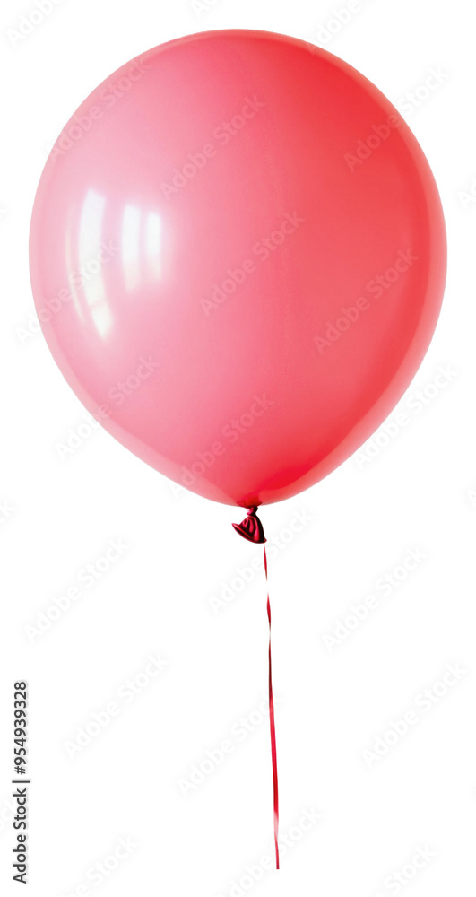 Pink balloon floating gracefully in bright light isolated on transparent background Pink balloon floating gracefully in bright light isolated on transparent background