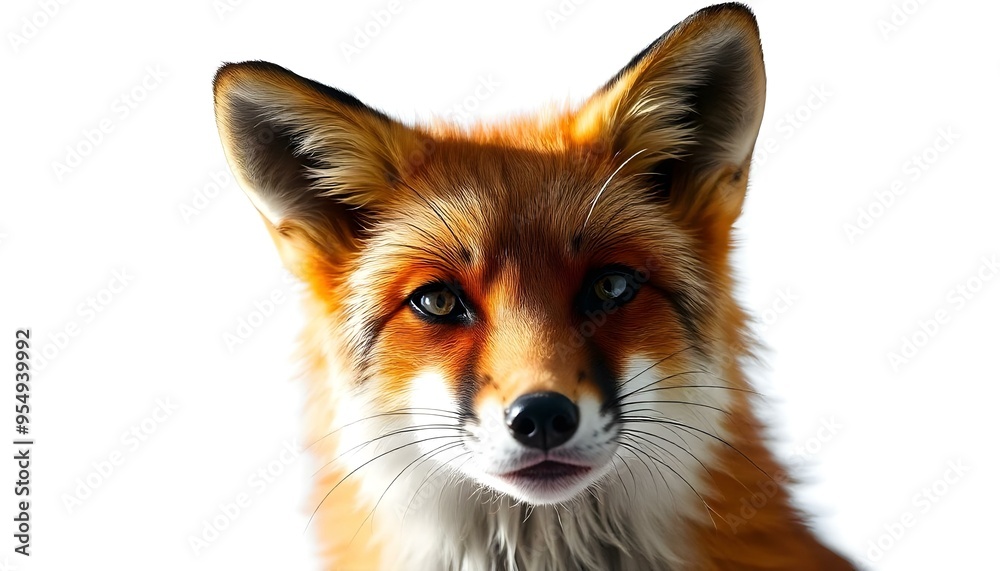 Obraz premium Fox face isolated on white background