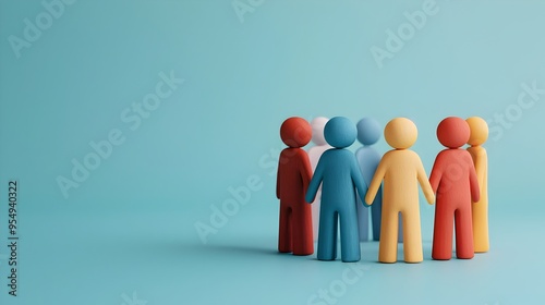 Community Support Group Providing Emotional and Social Assistance in 3D
