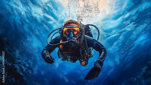 Wallpaper Mural There is a man scuba diving. Torontodigital.ca