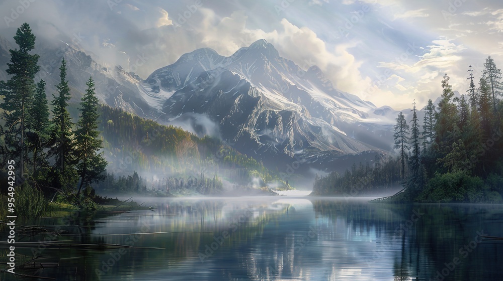 Mountain and lake wallpaper Mountain and lake wallpaper