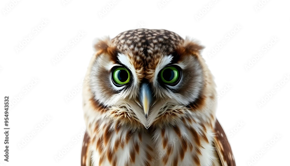 Fototapeta premium Owl face isolated on a white background