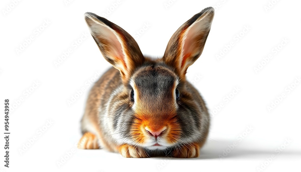 Obraz premium Rabbit face isolated on a white background