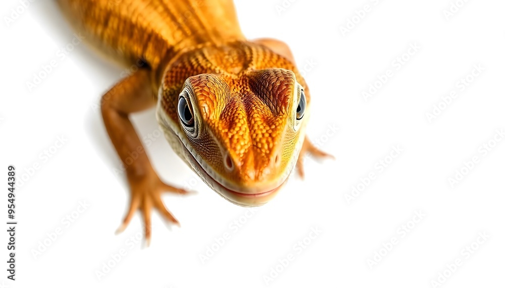 Obraz premium Reptile lizard face isolated on a white background