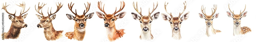 Watercolor illustration of a deer with an isolated background. Watercolor illustration of a deer with an isolated background.